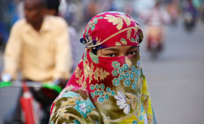 Veiled Indian girl