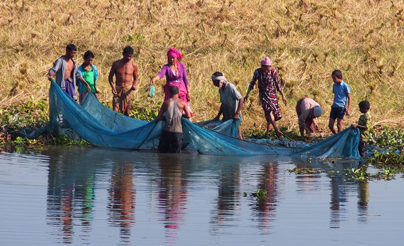 Majuli on the Brahmaputra River in Assam India